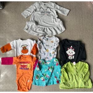 Infant Girl's Long Sleeve Tops and Dress 0-3 Months